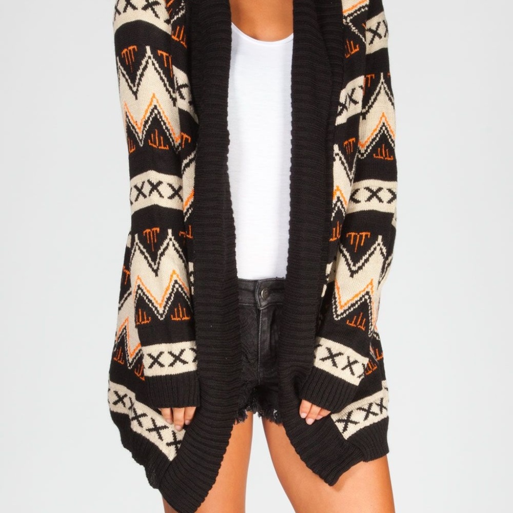 Full Tilt Aztec Ethnic Pattern Cardigan Sweater